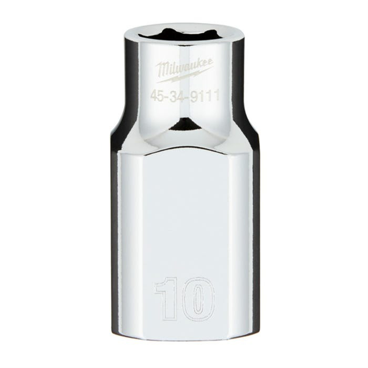 Milwaukee Tool 1/2" Drive10MM  Metric 6-Point Socket with FOUR FLAT Sides, Vanadium Steel, Chrome