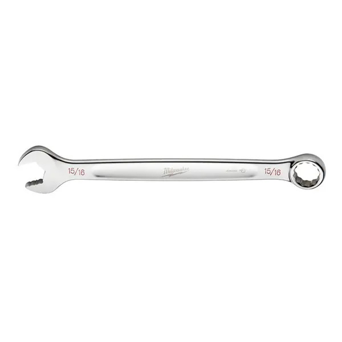Milwaukee Tool 15/16" SAE Combination Wrench, 12-Point, Steel, Chrome, Ergonomic, I-Beam Handle