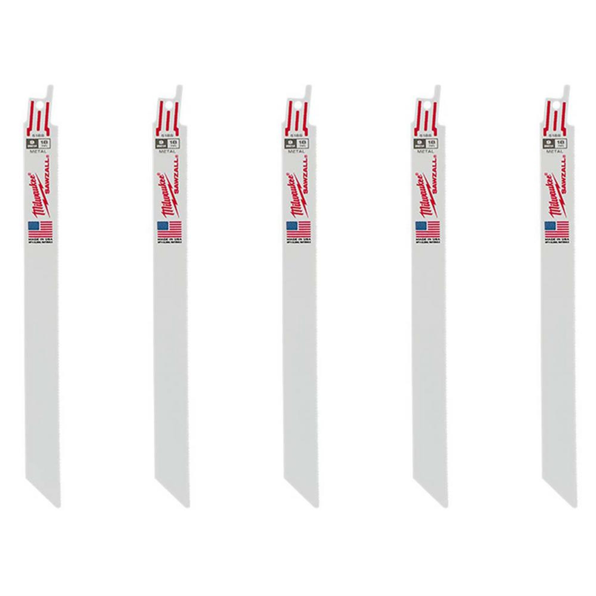 Milwaukee Tool 9" 18 TPI   SAWZALL Blades (5 Pk)