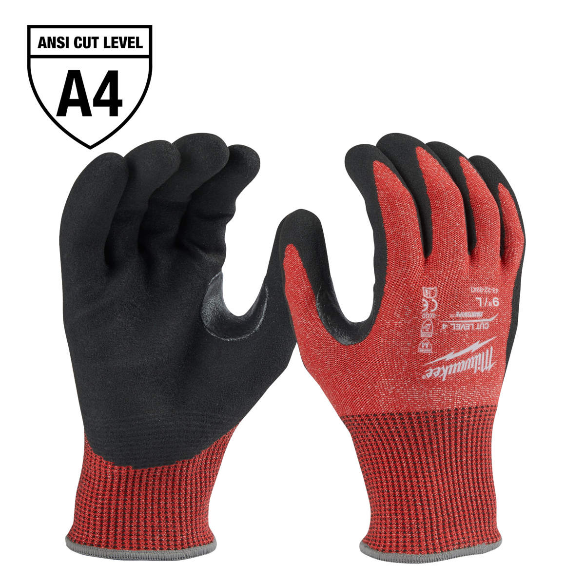 Milwaukee Tool Cut Level 4 Nitrile Dipped Gloves - L