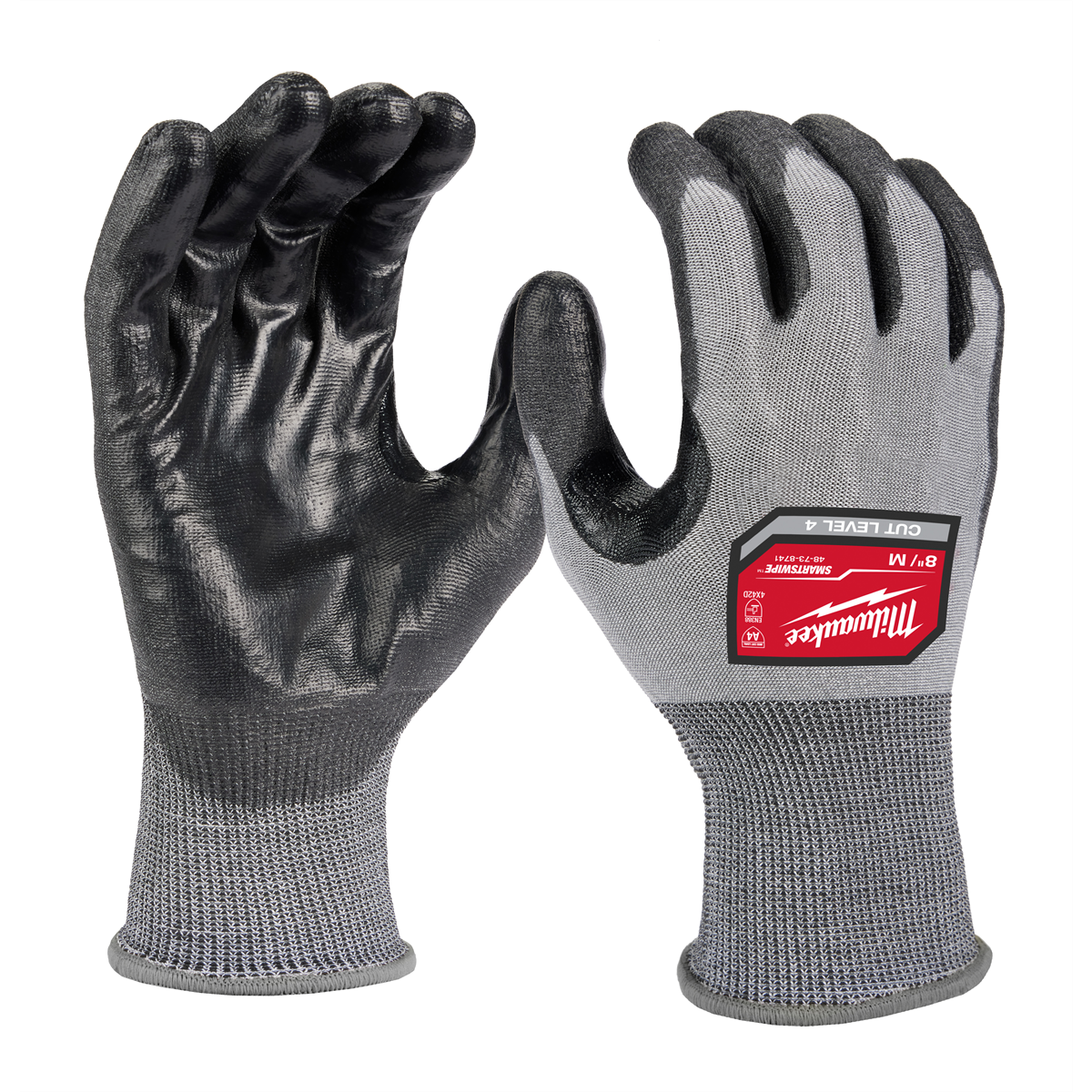 Milwaukee Tool Cut Level 4 High Dexterity Polyurethane Dipped Gloves - M
