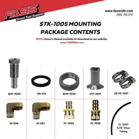 FASS STK1005 Diesel Fuel Bulkhead and Viton Suction Tube Kit - B2B Diesel and Gas Service