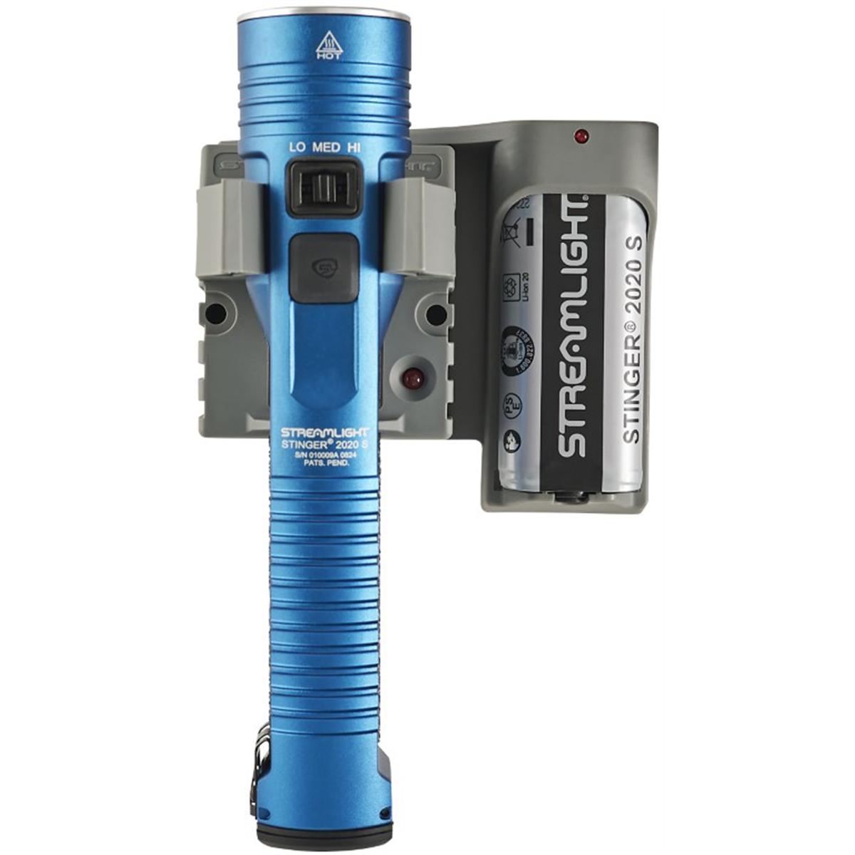 Streamlight Stinger 2020 S 2000 Lumen Rechargeable Flashlight with Piggyback - Blue - B2B Diesel & Gas Service