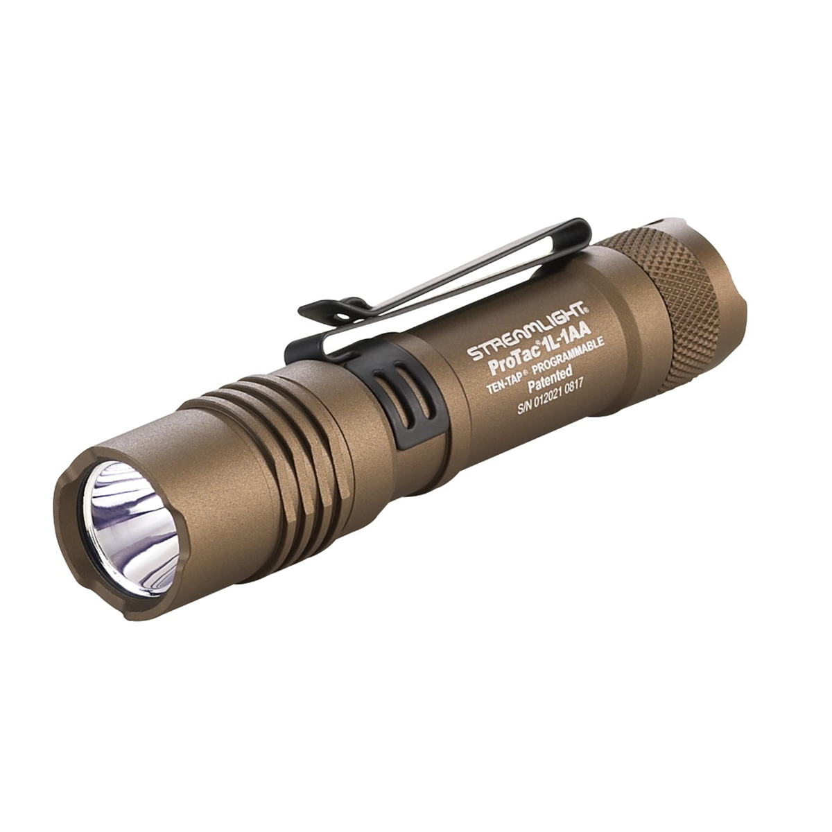 Streamlight 350 Lumen ProTac 1L-1AA Flashlight - Includes (1) CR123A lithium and "AA" Alkaline battery and holster - Clam - Coyote - B2B Diesel & Gas Service