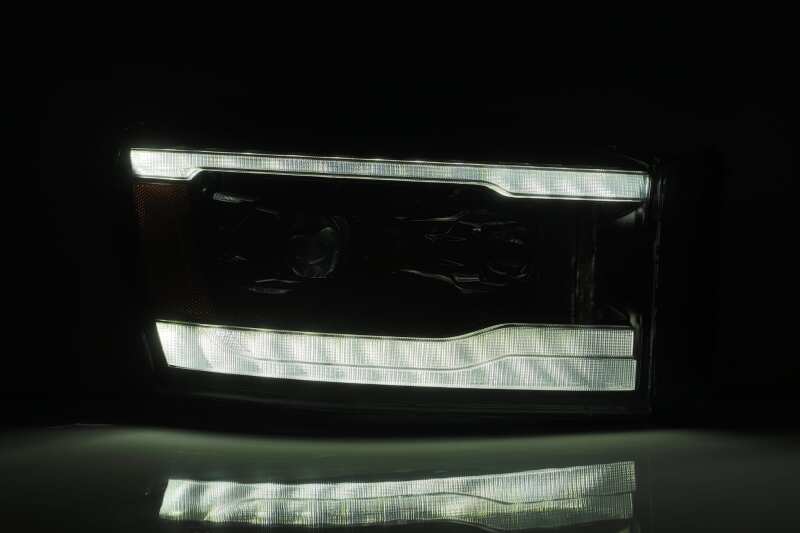 AlphaRex 06-08 Dodge Ram 1500HD PRO-Series Proj Headlights Plank Style Alpha Black w/Seq Signal/DRL - B2B Diesel & Gas Service