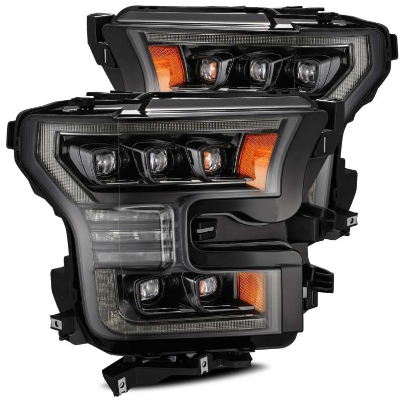 AlphaRex 17-20 Ford Raptor NOVA LED Proj Headlights Plank Style Alpha Black w/Activ Light/Seq Signal - B2B Diesel & Gas Service