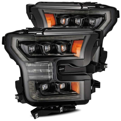 AlphaRex 17-20 Ford Raptor NOVA LED Proj Headlights Plank Style Alpha Black w/Activ Light/Seq Signal - B2B Diesel & Gas Service