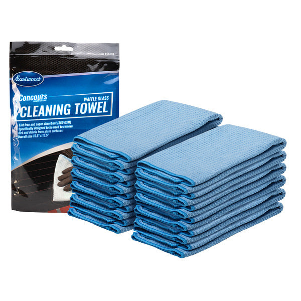 Eastwood Concours Waffle Glass Cleaning Towel - 12 Pack - B2B Diesel & Gas Service