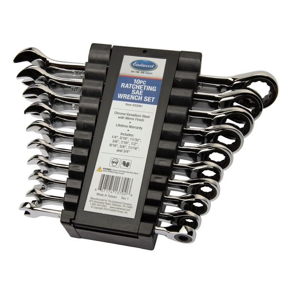 Eastwood 10pc Ratcheting Wrench Set SAE 