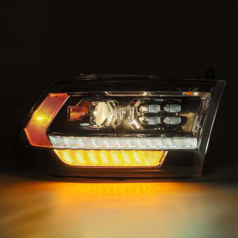 AlphaRex 09-18 Dodge Ram 2500HD LUXX LED Proj Headlights Plank Style Black w/Seq Signal/Smoked DRL - B2B Diesel & Gas Service