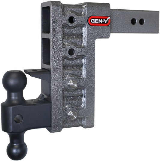 MEGA-DUTY 2.5" Shank 9" Drop 3K TW 21K Hitch with Dual-Ball & Pintle Lock GH-624 - B2B Diesel and Gas Service
