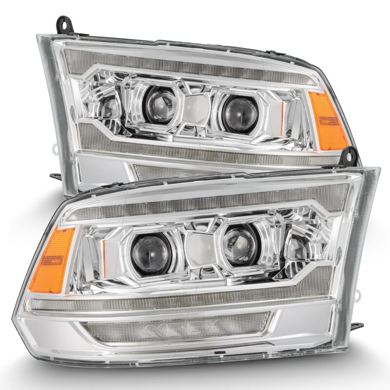 AlphaRex 09-18 Dodge Ram 2500 LUXX LED Proj Headlights Plank Style Chrm w/Activ Light/Seq Signal/DRL - B2B Diesel & Gas Service