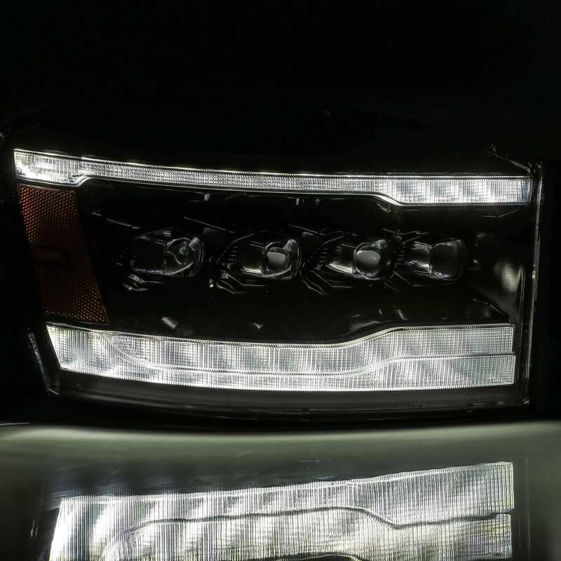 AlphaRex 06-08 Ram 1500HD NOVA LED Proj Headlights Plank Style Alpha Blk w/Seq Signal/DRL/Amber LED - B2B Diesel & Gas Service