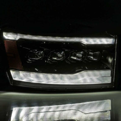 AlphaRex 06-08 Ram 1500HD NOVA LED Proj Headlights Plank Style Alpha Blk w/Seq Signal/DRL/Amber LED - B2B Diesel & Gas Service