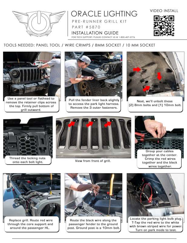 Oracle Pre-Runner Style LED Grille Kit for Jeep Gladiator JT - Amber - B2B Diesel & Gas Service