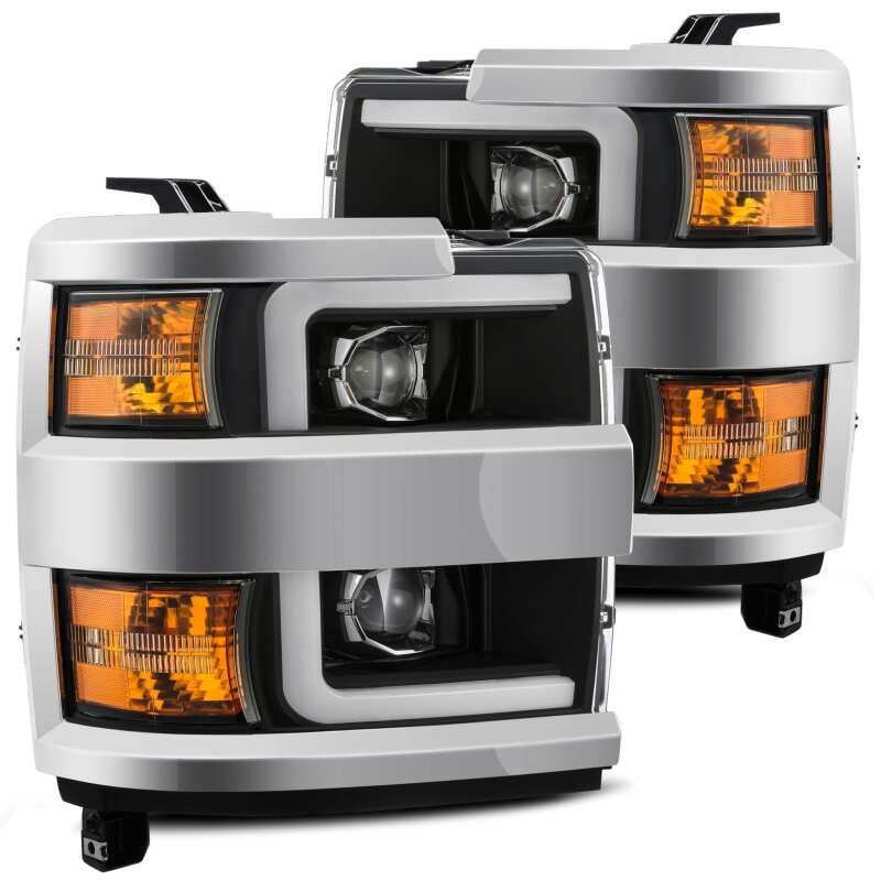AlphaRex 15-19 Chevy 2500HD PRO-Series Proj Headlights Plank Style Blk w/Activ Light/Seq Signal/DRL - B2B Diesel & Gas Service