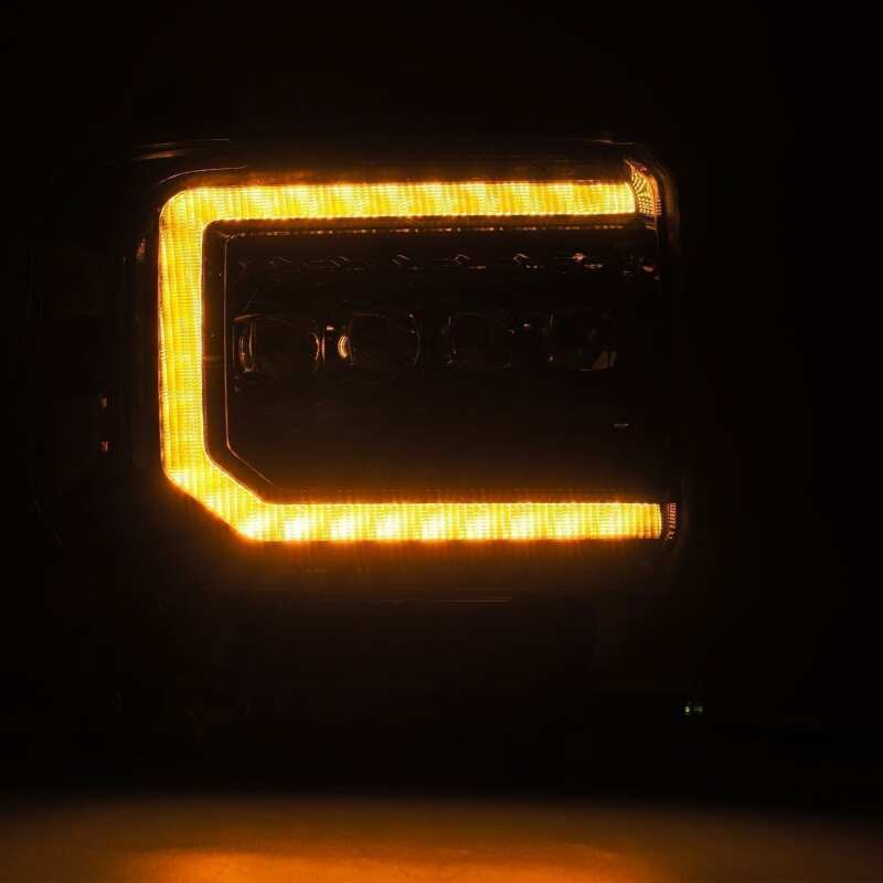 AlphaRex 14-18 GMC Sierra NOVA LED Proj Headlights Plnk Style Alpha Blk w/Activ Light/Seq Signal/DRL - B2B Diesel & Gas Service