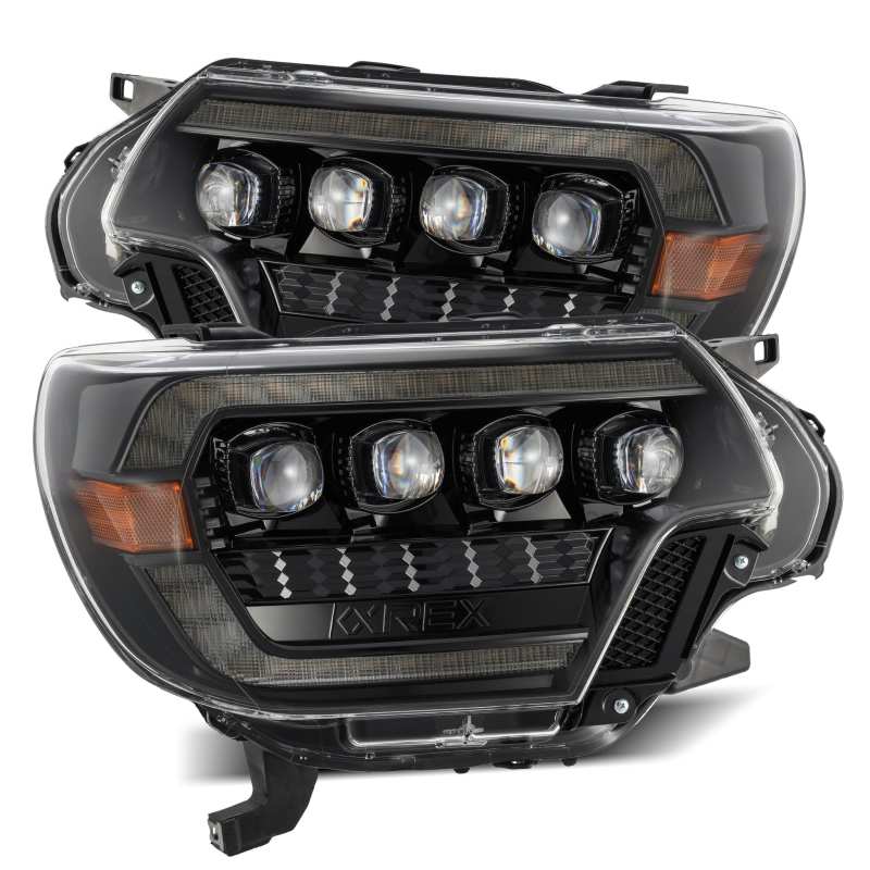 AlphaRex 12-15 Toyota Tacoma NOVA LED Proj Headlights Plank Alpha Blk w/Activ Light/Seq Signal/DRL - B2B Diesel & Gas Service