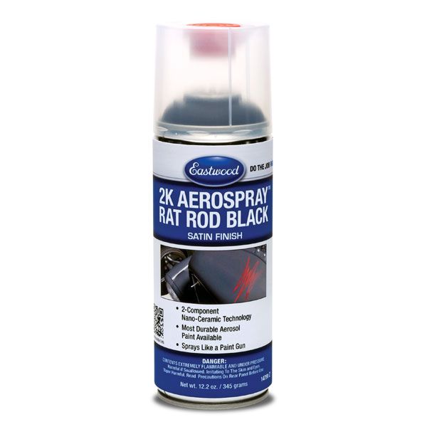 Eastwood 2K Aerospray Rat Rod Satin Black - Aerosol - 12.2oz 