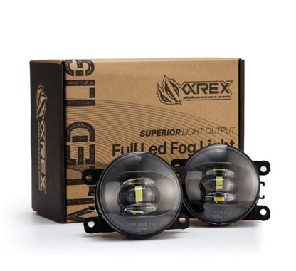 AlphaRex Universal Acura/Ford/Honda/Subaru/Nissan DoubleTap Dual Color LED Proj Fog Lights - Wt/Ambr - B2B Diesel & Gas Service