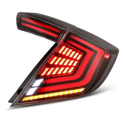 AlphaRex 16-21 Honda Civic Hatchback/ Type-R FK8 Nova-Series LED Tail Lights (Pair) - Alpha Black - B2B Diesel & Gas Service