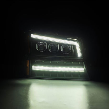 AlphaRex 03-06 Chevy Silverado 1500/2500HD/3500HD/Avalanche Black NOVA LED Proj Headlights - B2B Diesel & Gas Service