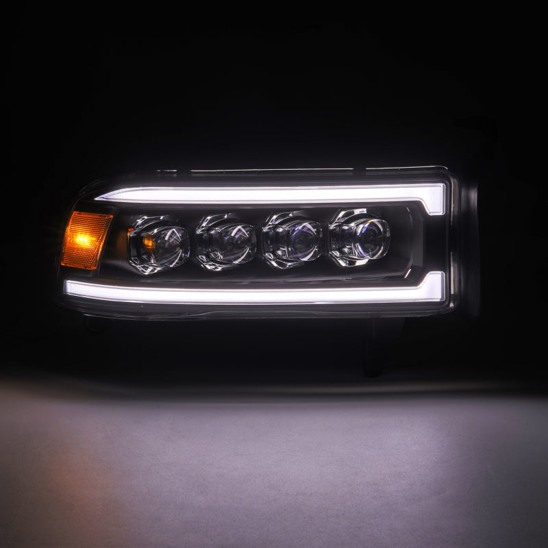 AlphaRex 94-01 RAM 1500 NOVA LED Proj Headlights Blk w/Activ Light/Seq Signal/SB DRL - B2B Diesel & Gas Service