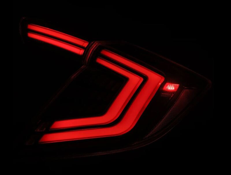 AlphaRex 16-21 Honda Civic Hatchback/ Type-R FK8 Nova-Series LED Tail Lights (Pair) - Alpha Black - B2B Diesel & Gas Service