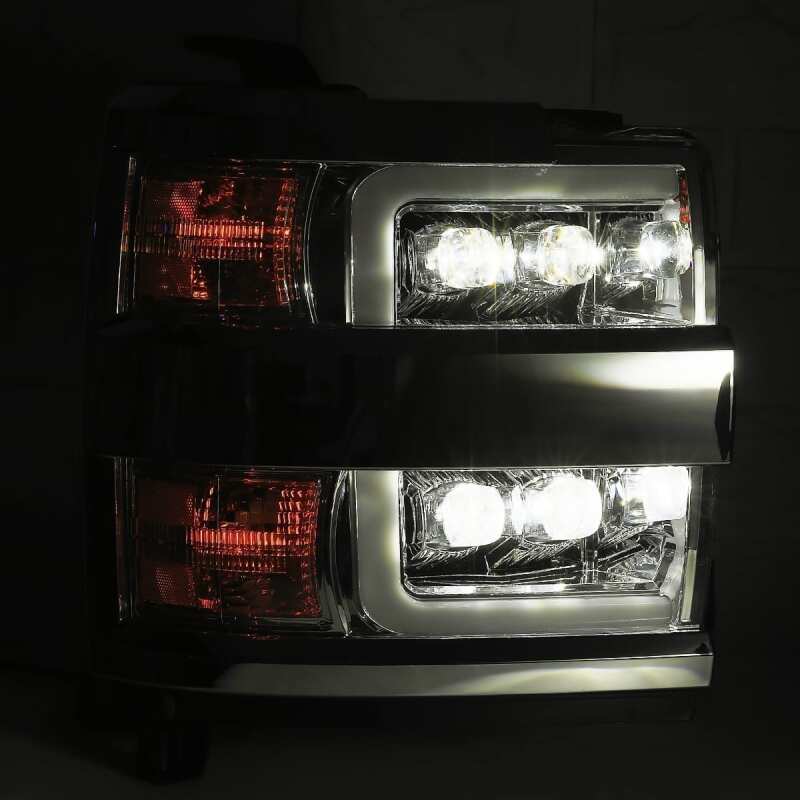 AlphaRex 15-18 Chevy 2500HD NOVA LED Proj Headlights Plank Style Chrome w/Activ Light/Seq Signal/DRL - B2B Diesel & Gas Service