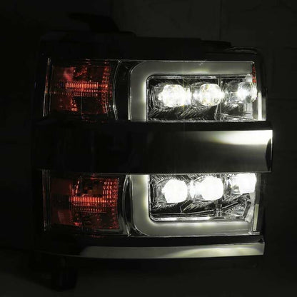 AlphaRex 15-18 Chevy 2500HD NOVA LED Proj Headlights Plank Style Chrome w/Activ Light/Seq Signal/DRL - B2B Diesel & Gas Service