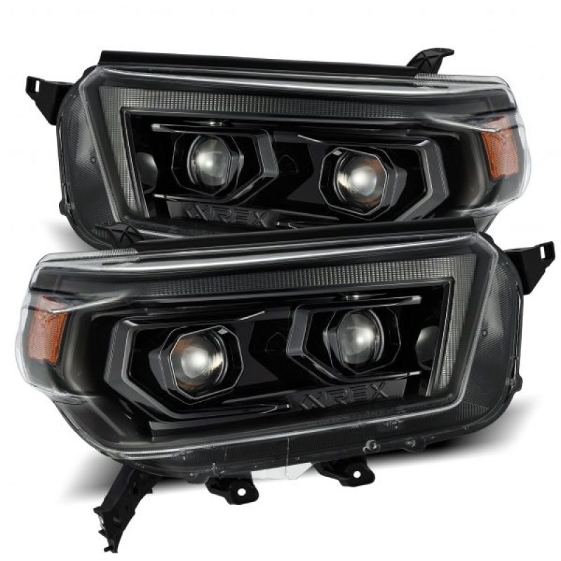 AlphaRex 10-13 Toyota 4Runner PRO-Series Proj Headlights Plank Style Alpha Blk w/Seq Signal/DRL - B2B Diesel & Gas Service