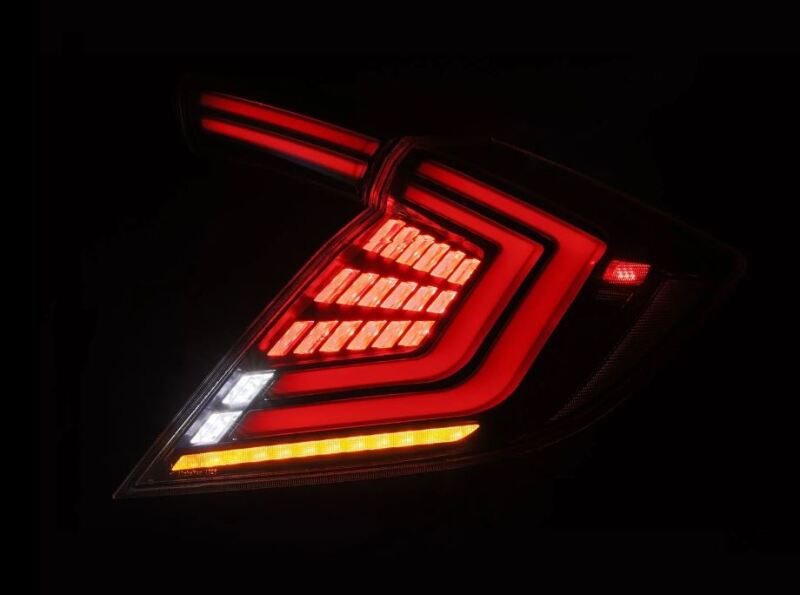 AlphaRex 16-21 Honda Civic Hatchback/ Type-R FK8 Nova-Series LED Tail Lights (Pair) - Alpha Black - B2B Diesel & Gas Service