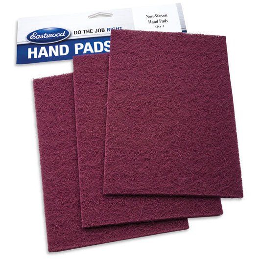 Eastwood CONTOUR® Non Woven Coarse Grit Hand Pads - Maroon - 3 Pack 