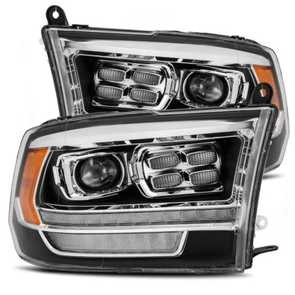 AlphaRex 09-18 Dodge Ram 2500 LUXX LED Proj Headlights Plank Style Black w/Activ Light/DRL - B2B Diesel & Gas Service