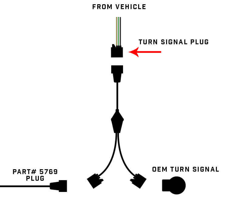 Oracle Wrangler JK Switchback Turn Signal Y Splitter Adapter (Single) - B2B Diesel & Gas Service