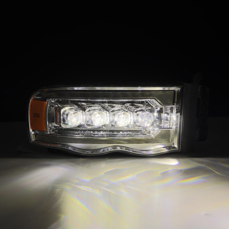 AlphaRex 02-05 Dodge Ram 1500 NOVA LED Proj Headlights Plank Style Chrome w/Activ Light/Seq Signal - B2B Diesel & Gas Service