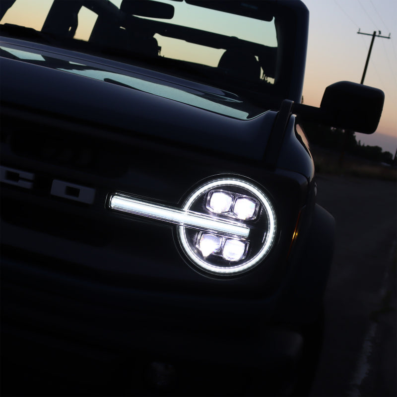 AlphaRex 21-23 Ford Bronco NOVA LED Projector Headlights Black - B2B Diesel & Gas Service
