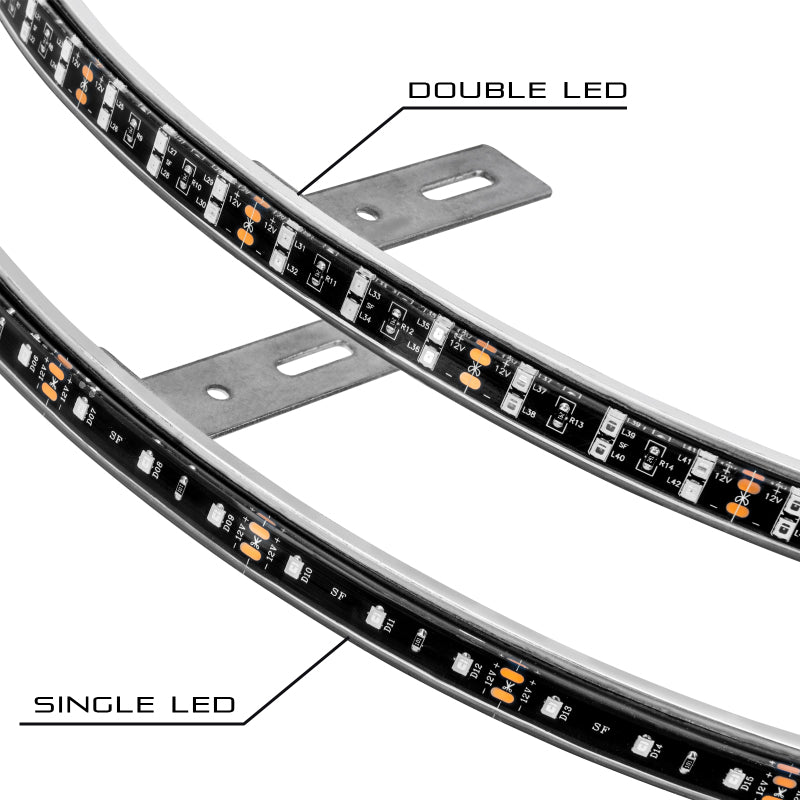 Oracle LED Illuminated Wheel Rings - Double LED - White - B2B Diesel & Gas Service