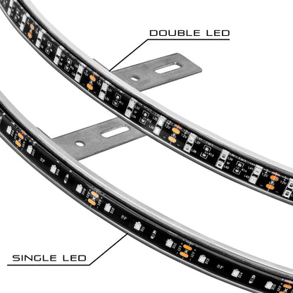 Oracle LED Illuminated Wheel Rings - Double LED - White - B2B Diesel & Gas Service