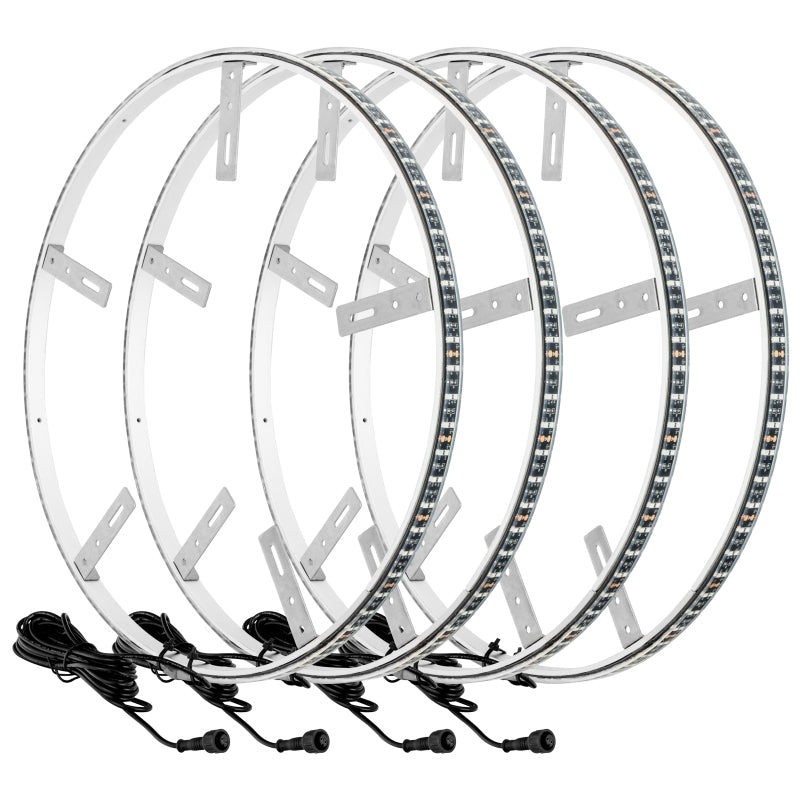 Oracle LED Illuminated Wheel Rings - Double LED - White - B2B Diesel & Gas Service