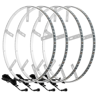 Oracle LED Illuminated Wheel Rings - Double LED - White - B2B Diesel & Gas Service
