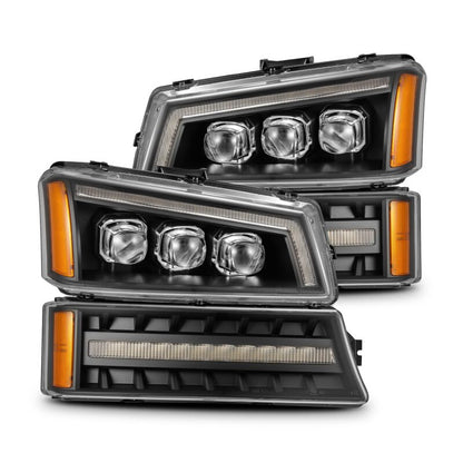 AlphaRex 03-06 Chevy Silverado 1500/2500HD/3500HD/Avalanche Black NOVA LED Proj Headlights - B2B Diesel & Gas Service