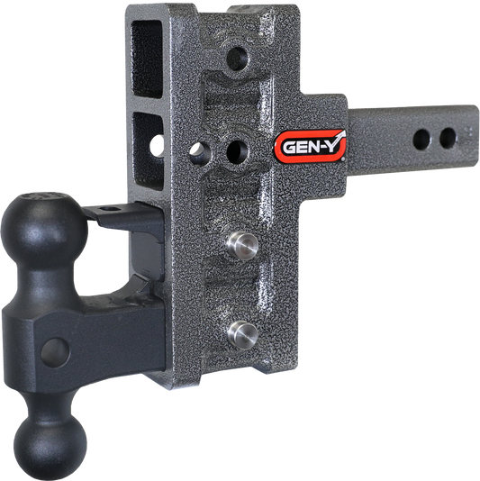 MEGA-DUTY 2" Shank 5" Offset Drop 2K TW 16K Hitch with Dual-Ball & Pintle Lock GH-224 - B2B Diesel and Gas Service