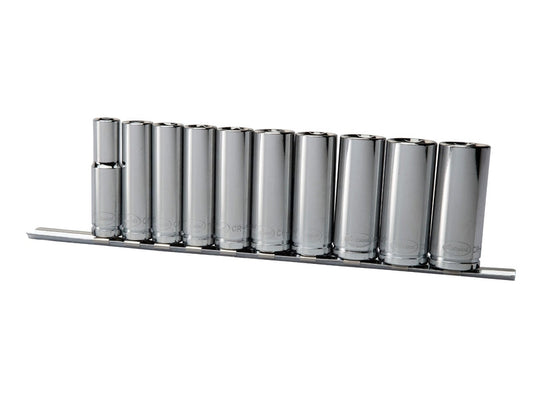Eastwood 10pc - 3/8 Inch Drive MM Deep Socket Set 