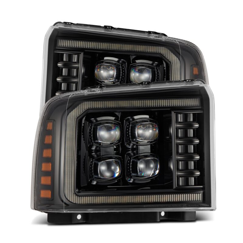AlphaRex 05-07 Ford Super Duty/Excursion NOVA-Series LED Projector Headlights Alpha-Blk w/Activ Ligh - B2B Diesel & Gas Service