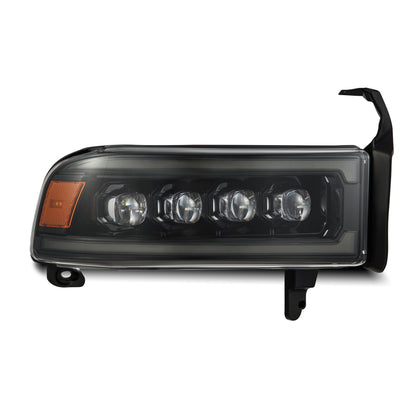 AlphaRex 94-01 RAM 1500 NOVA LED Proj Headlights Alpha-Blk w/Activ Light/Seq Signal/SB DRL - B2B Diesel & Gas Service