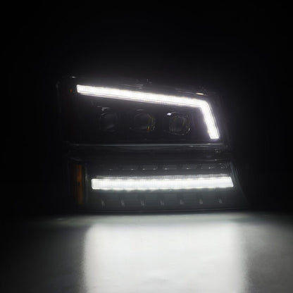 AlphaRex 03-06 Chevy Silverado 1500/2500HD/3500HD/Avalanche Alpha-Black NOVA LED Proj Headlights - B2B Diesel & Gas Service