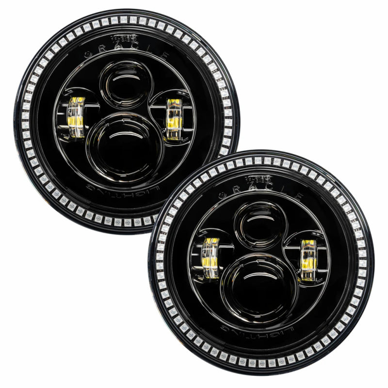 Oracle 7in High Powered LED Headlights - Black Bezel - ColorSHIFT - BC1 - B2B Diesel & Gas Service