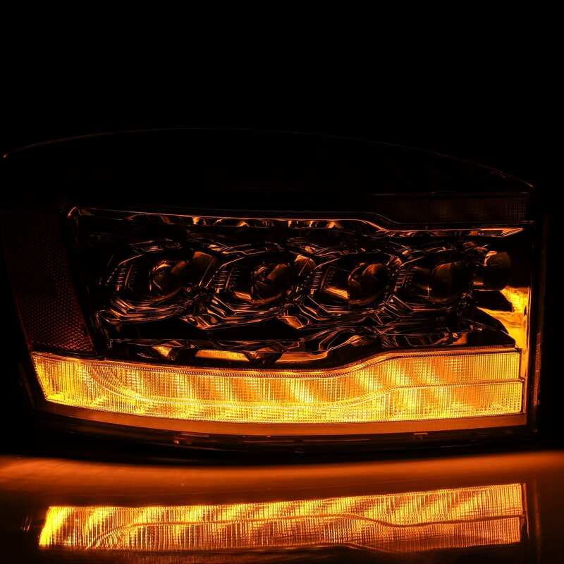 AlphaRex 06-08 Dodge Ram 1500HD NOVA LED Proj Headlights Plank Style Blk w/Seq Signal/DRL/Amber LED - B2B Diesel & Gas Service