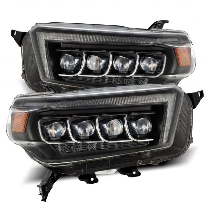 AlphaRex 10-13 Toyota 4Runner NOVA LED Projector Headlights Plank Style Black w/Seq Signal/DRL - B2B Diesel & Gas Service